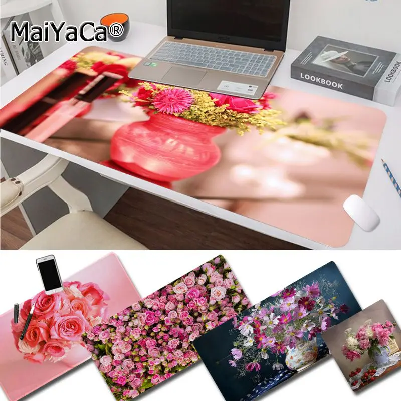 

MaiYaCa Top Quality Big Promotion Pink Flower Vase Laptop Gaming Mice Mousepad Free Shipping Large Mouse Pad Keyboards Mat