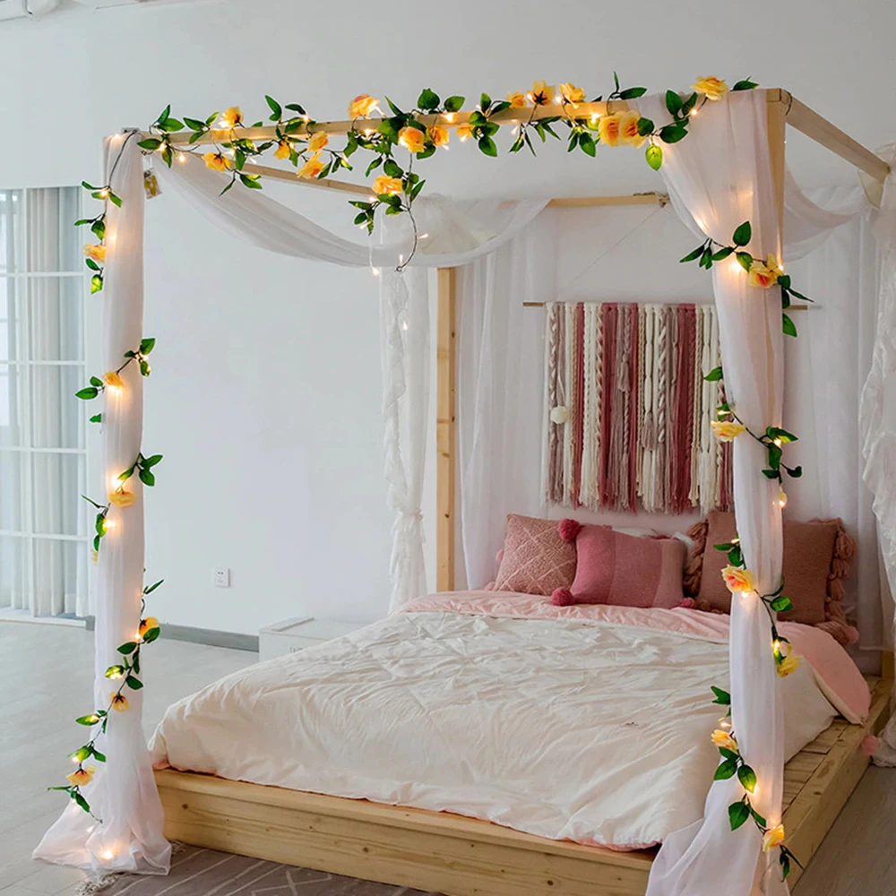 Ночной светильник с изображением зеленых листьев и s светодиодный Медь Фея