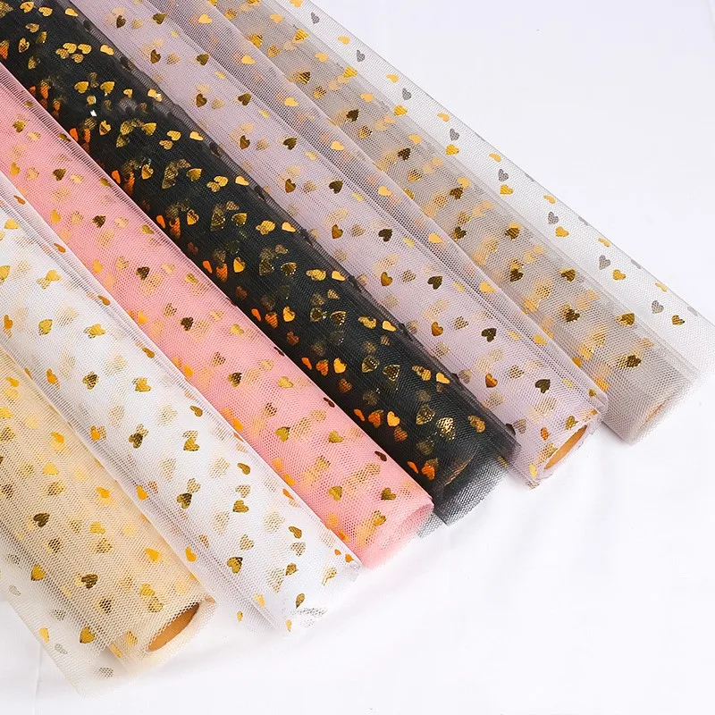 5 ярдов фантастические блестки звезда луна Кружевная Сетка цветочная упаковка