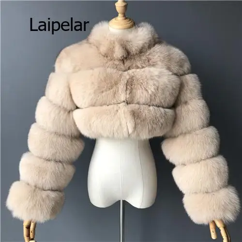 Роскошное толстое пальто из лисьего меха женская зимняя короткая стильная