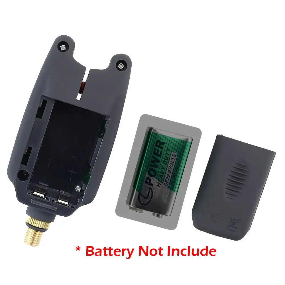 2 Pieces Carp Fishing Bite Alarm with Volume Tone Sensitivity Control LED Indicator B1101