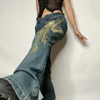 Зимние новые модные женские пикантные джинсы с высокой талией в стиле ретро Индивидуальные брюки с принтом бабочки и вышивкой Женские штаны
