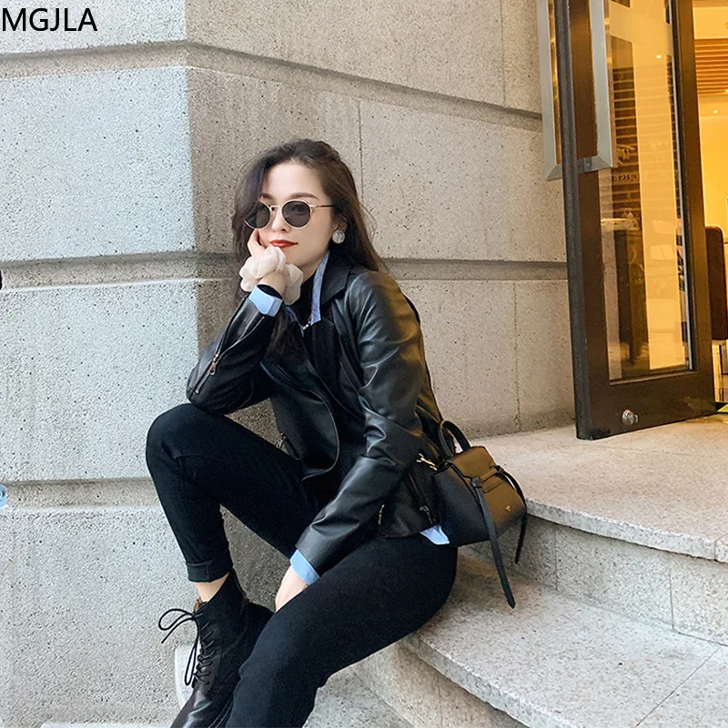 

New Zealand Sheepskin ~ Leather Jacket Women's Autumn and Winter Motorcycle Slim Short Jacket Leather Jacket Womens Coats
