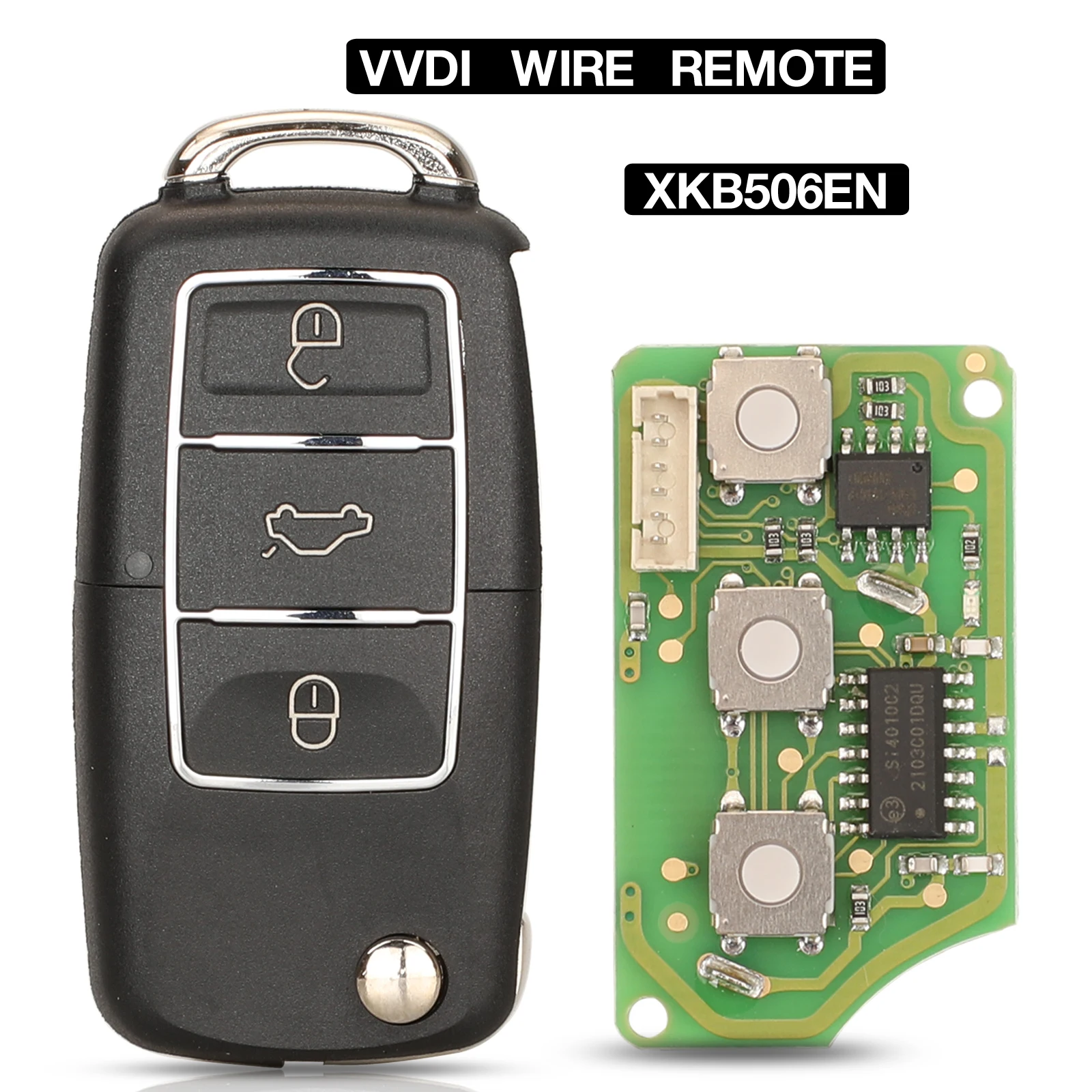 

jingyuqin 5PCS/LOT PN:XKB506EN Universal Wire Smart Remote Flip Fioding Car Key 3 BTN For VW B5 Style For VVDI Key Tool VVDI2