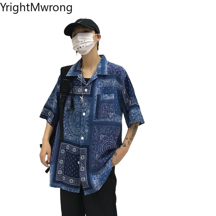 Размера плюс в винтажном стиле бандана свободные уличная блузка хараджуку