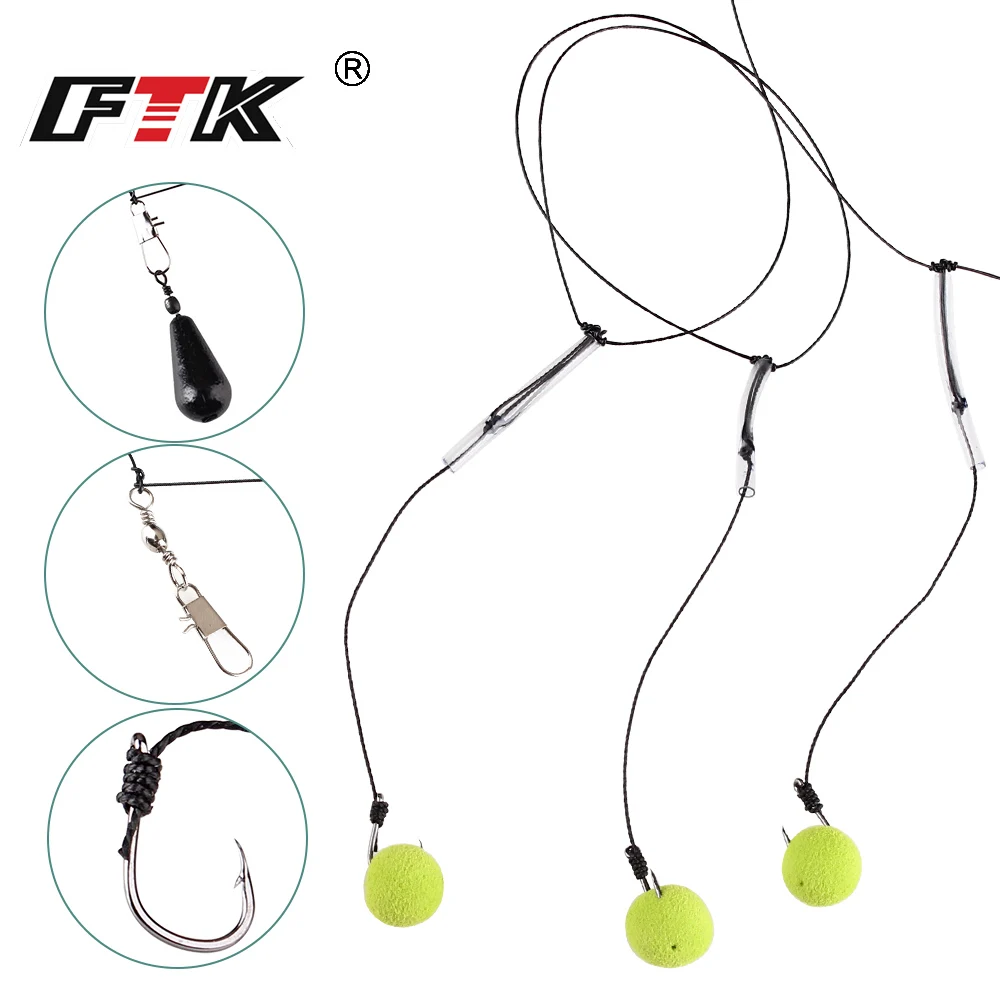 

FTK 1 Набор рыболовных снастей для ловли карпа 15 г/20 г/25 г/30 г/35 г/40 г, рыболовные снасти для ловли карпа, рыболовная леска 6 # крючки, кожаная труб...