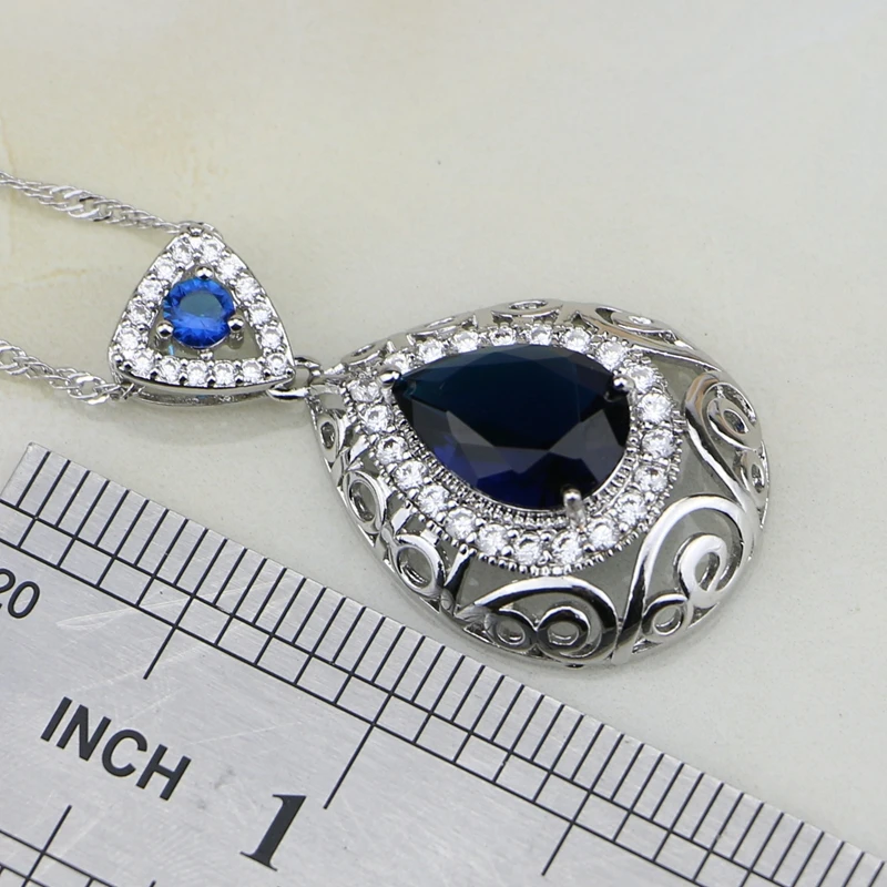 Женский браслет/ожерелье/Подвеска/серьги/кольцо в форме Будды с синим фианитом