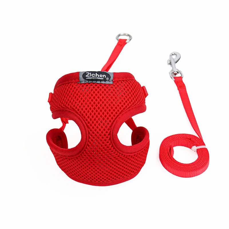 Жилетка-шлейка для собак Мягкая сетчатая чихуахуа Йоркшира арнса Перро gato correa 30E |