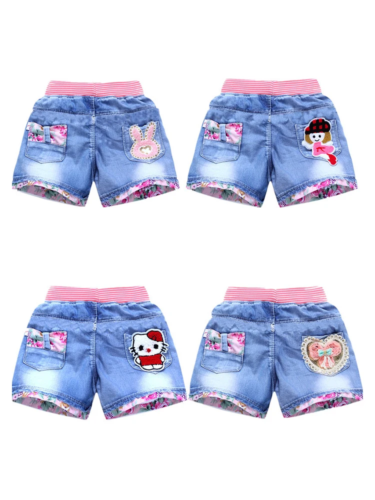 Летние детские короткие джинсовые шорты для девочек модные джинсы принцессы