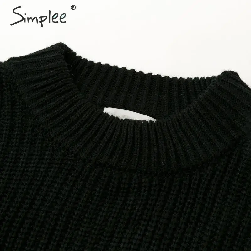 Simplee Женский вязаный пуловер в полоску больших размеров свитер на осень и зиму