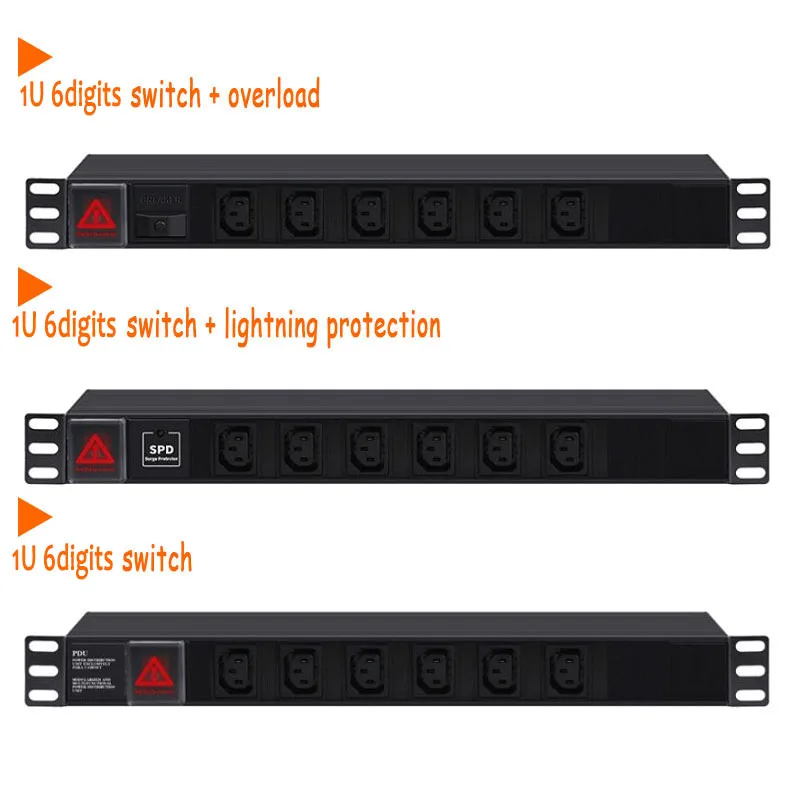 PDU Алюминий сплав Мощность полосы LIGHTNING защита от перегрузки 10A 3500 Вт Engineering БРП