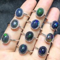 csj natural ethiopia opal rings 925 sterling silver 1pc gemstone 79mm jewelry for women lady wedding party gift