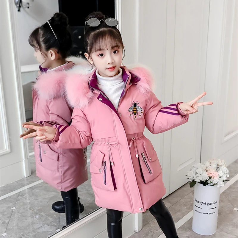 2020 Одежда для девочек зимние хлопковые куртки теплая одежда утепленная