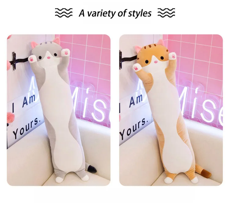 Новинка, креативный подарок, Kawaii, длинная кошка, кукла, спящий компаньон, мягкие животные, игрушки для детей, милые плюшевые игрушки, подарки на день рождения