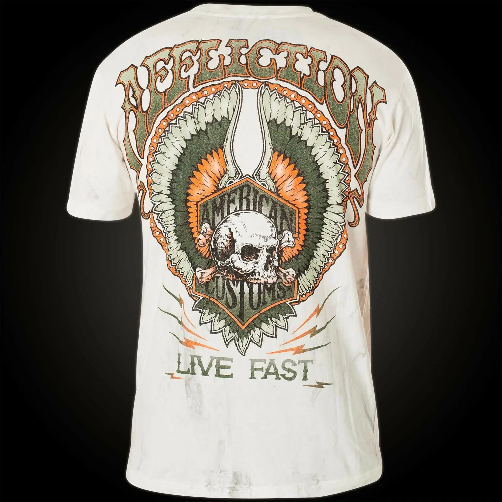 AFFLICTION Мужская футболка GLORY BLACKLIGHT Американский таможенный Байкер UFC джинсы $58 |