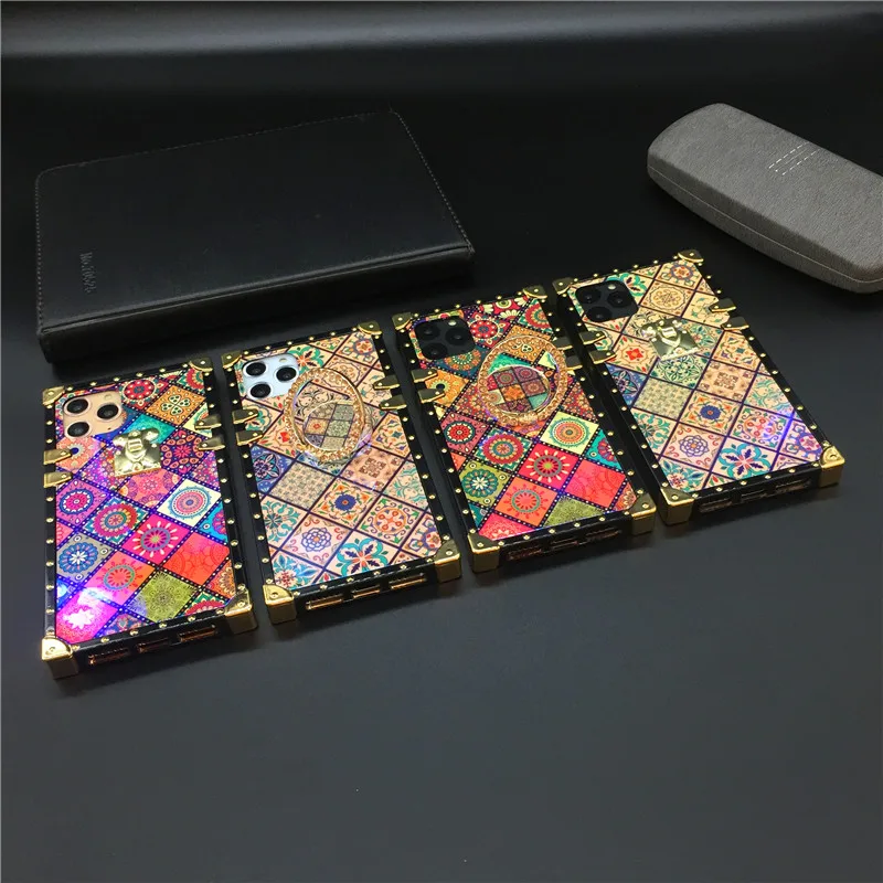 Роскошные Винтаж в клетку с цветами комплект чехол для huawei P20 Lite P30 Pro Коврики 30 20 Lite Nova 3i 4 5 Honor 10 20 8X Y6 Y7 Y9 квадратной крышкой