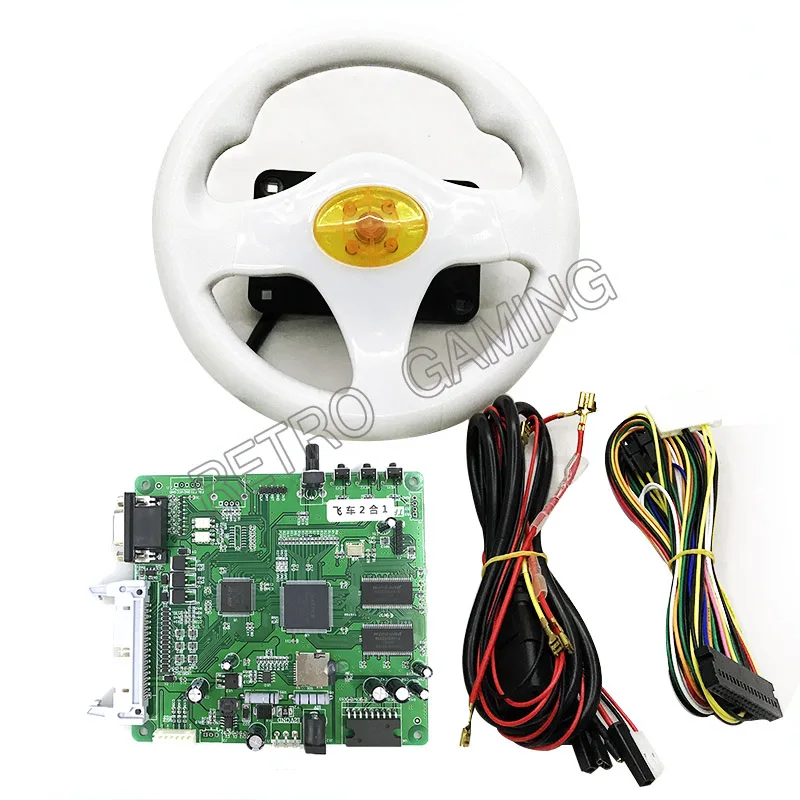 

Fire Car 31 in 1 English version racing game board with steering wheel wiring harness for Children outdoor recreation machine