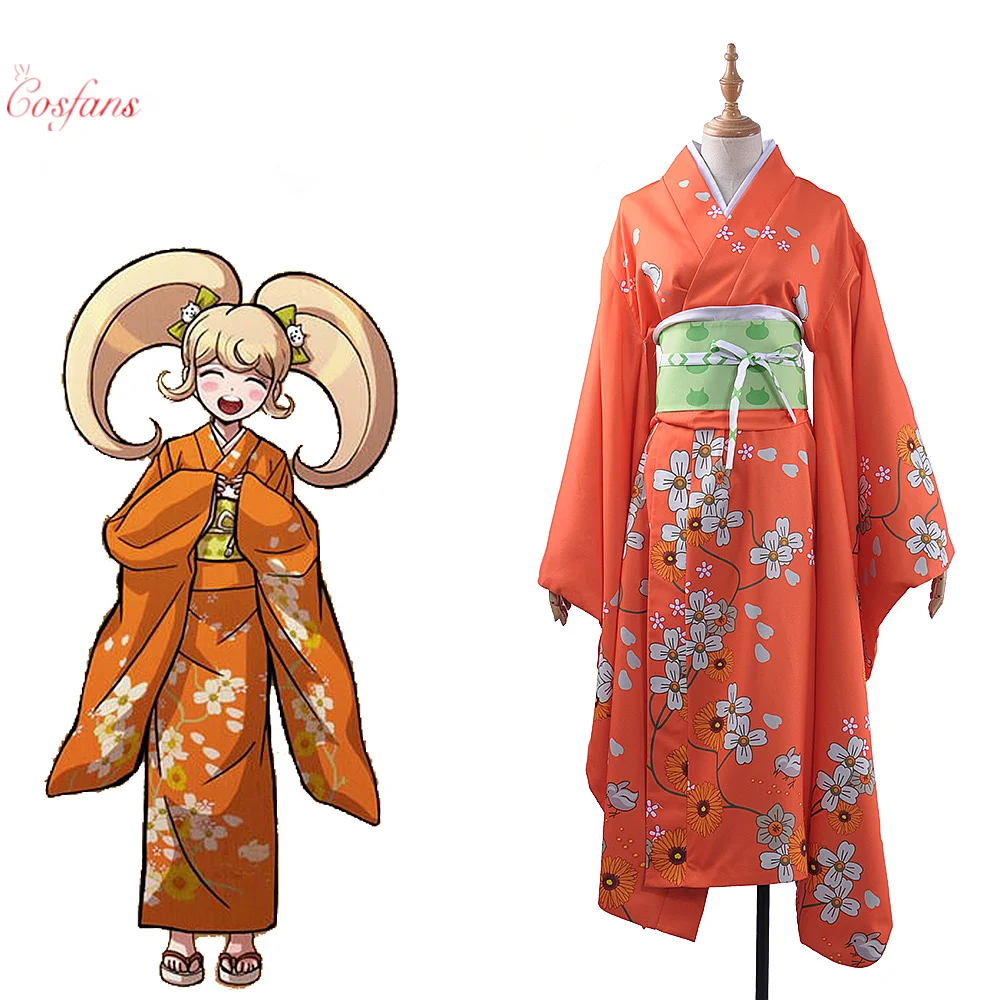 Супер данганронпа 2 Hiyoko кимоно Сайондзи костюм полный комплект Чонсам платье для