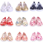 Обувь с принтом на резинке подходит для 18-дюймовых американских и 43 см Reborns, аксессуары для детской куклы, нашего поколения, лучший подарок для девочки