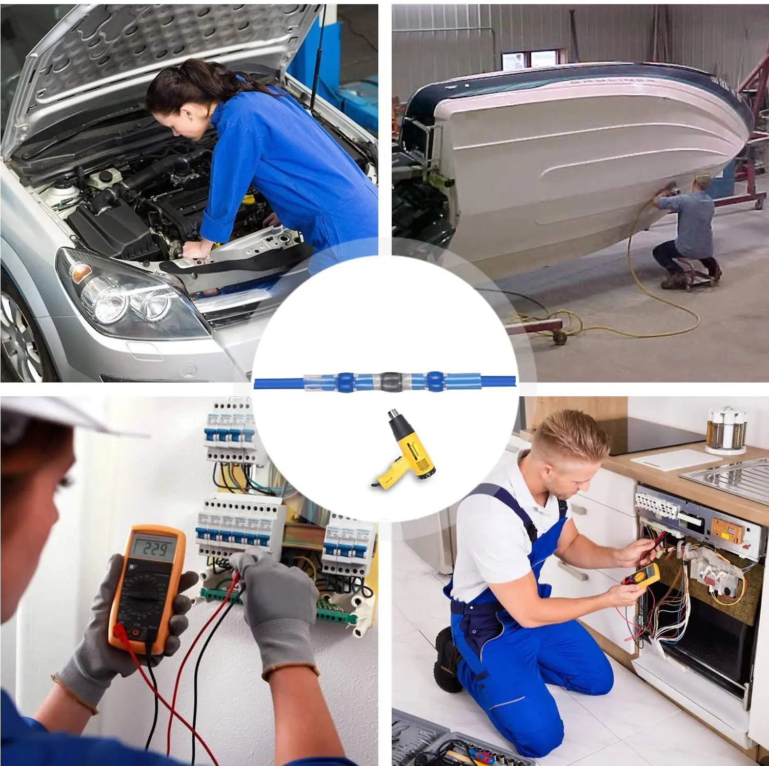 Термоусадочные стыковые разъемы для проводов водонепроницаемые изолированные