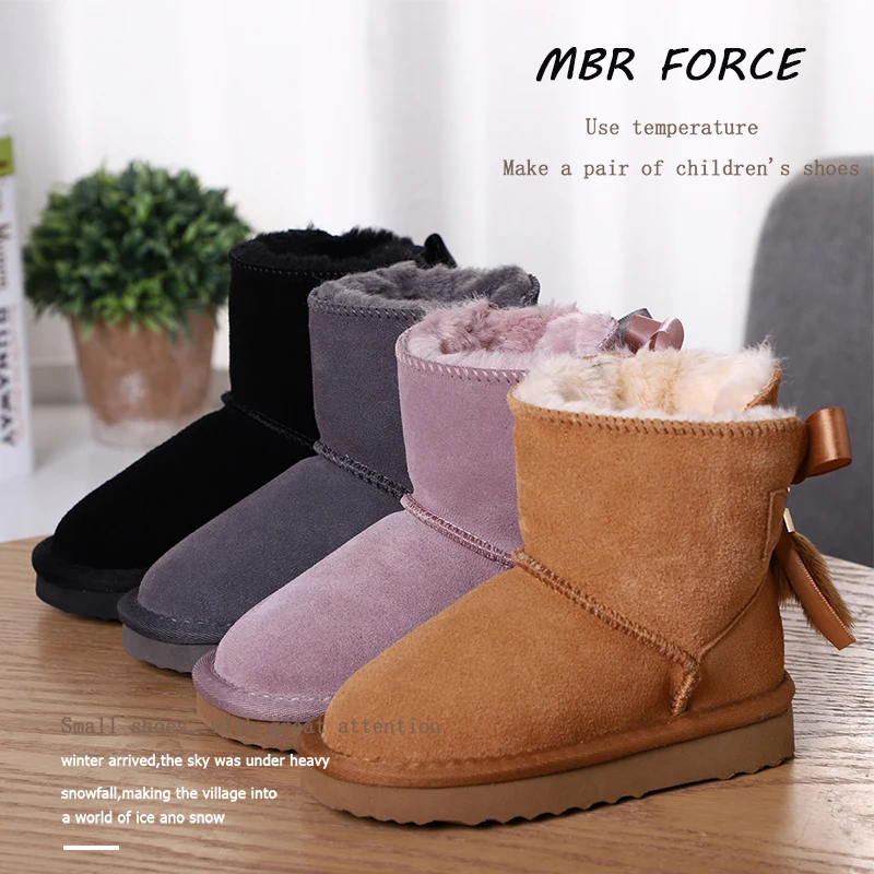 Детские зимние ботинки из натуральной кожи с меховой подкладкой|Сапоги| |