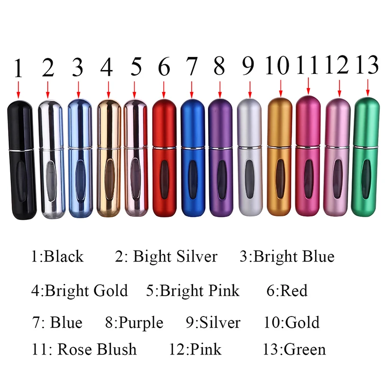 

5ml New Refillable Mini Perfume Spray Bottle Aluminum Spray Atomizer Portable Travel Cosmetic Container Perfume Bottle