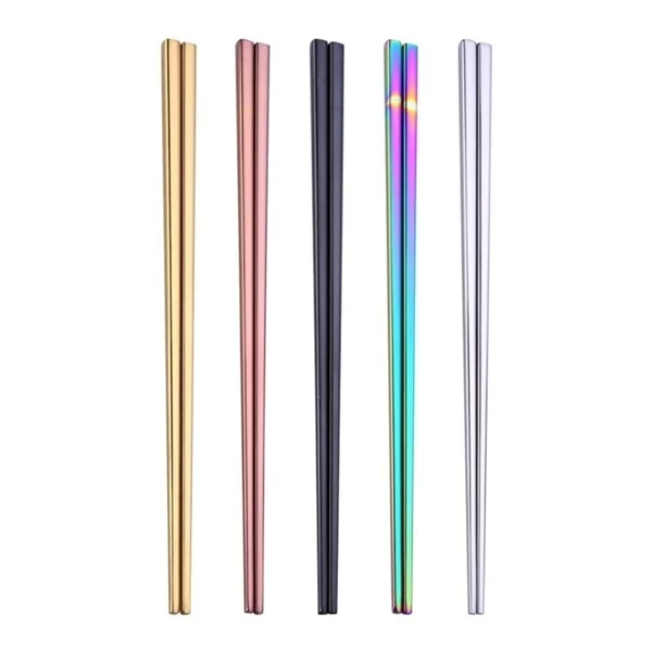 

1 Pair Rainbow 304 Mirror Chopsticks Non-Slip Chinese Stainless Steel Reusable Multicolor Metal Chopstick Tableware Kitchen Tool