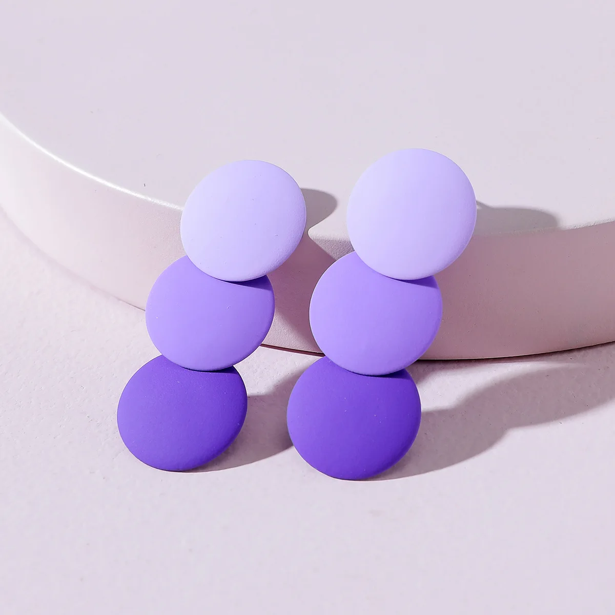 

2022 модные розовые синие градиентные геометрические круглые Висячие серьги для женщин ювелирные изделия аксессуары Подарки