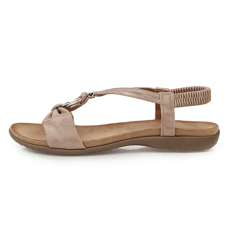 Летние босоножки Женская обувь Повседневная на плоской подошве с металлическим