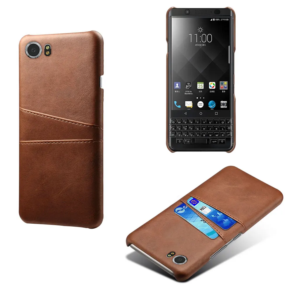 Для Blackberry KEYone Key 2 DTEK 50 60 держатель для карт из искусственной кожи чехол для Blackberry DTEK 60 50 KEY2 KEY ONE Fundas Capa - Color: Case-Brown