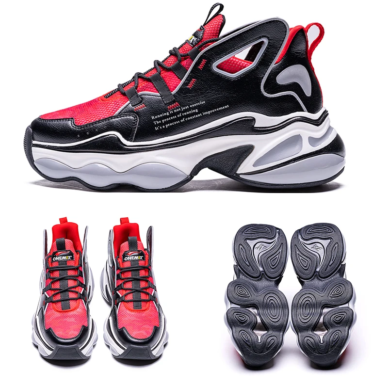 ONEMIX Running Shoes for Men Hight Increase 7 CM Air Cushion Fashion Original Wing Reflective Sport Shoes Walking Sneakers Women