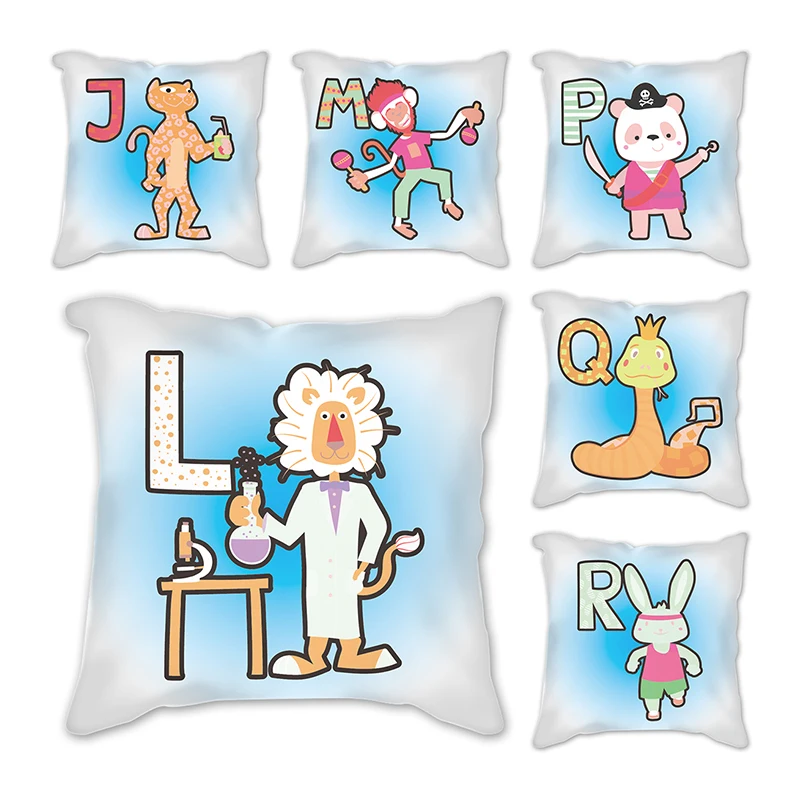 

Nordic Cartoons Letter Series Decorative Pillowcase Cushions for Sofa Polyester Pillowcover Cuscini Decorative Home Decor
