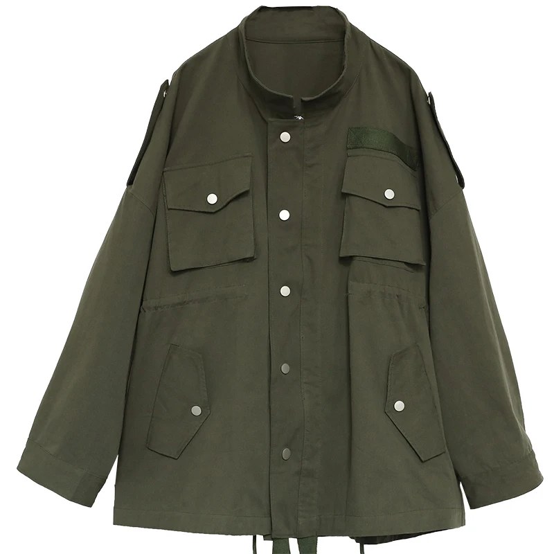 

2020 Autumn Jacket Women Fashion New Long Sleeve Overcoat Pockets Casual Outwear Trench Coat Jackets Plus Size Female Fashion