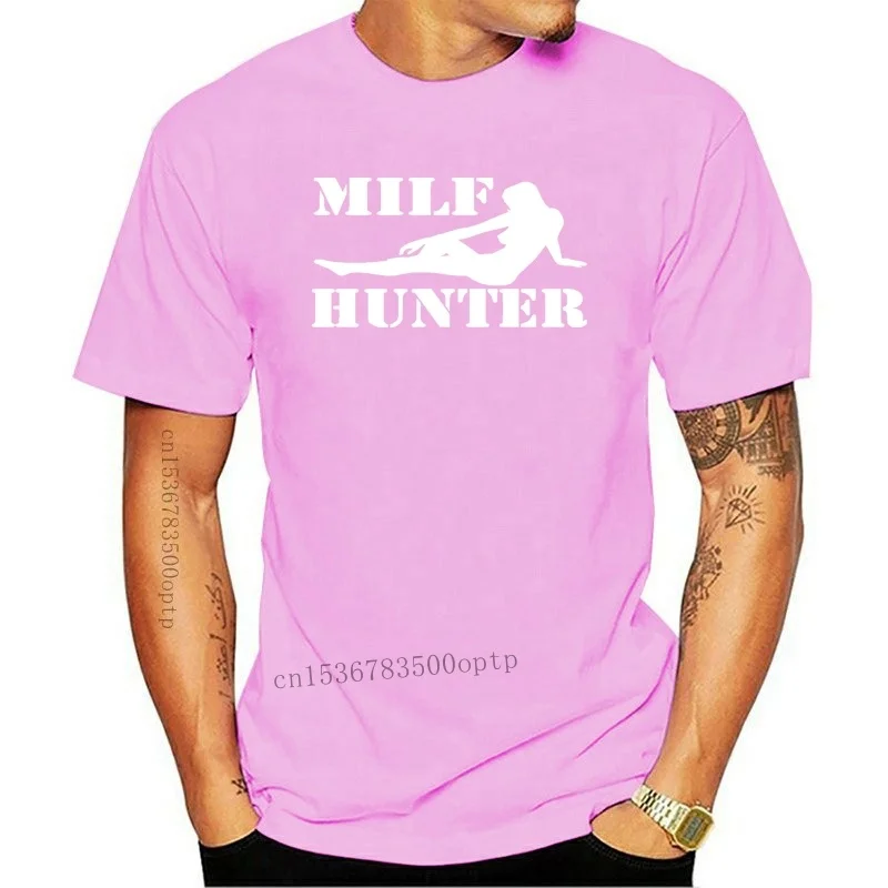 

Новинка 2021, модная мужская футболка Milf Hunter, 12 цветов, Размеры S-3XL, 100% хлопок