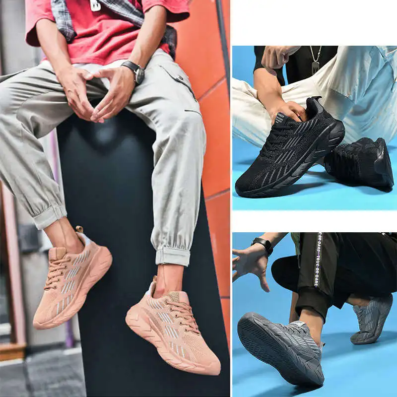 

Men Fashion Sneakers Brand Sport Shoes Man Most Popular Style Black Running Shoes Without Heel Men's Sports Boots 40-50 Tennis