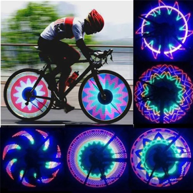 

Warning Signal Light Bicycle Accessories Cycling Double Bicycle Lights Sided 16 LED Colorful Knight Bike Wheel Spoke Lights