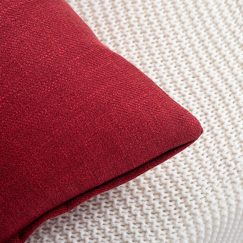 

Red Cushion Case and core Decorative Pillows Throw Solid Color Luxury Home Decor Living Room Sofa Seat Coffee