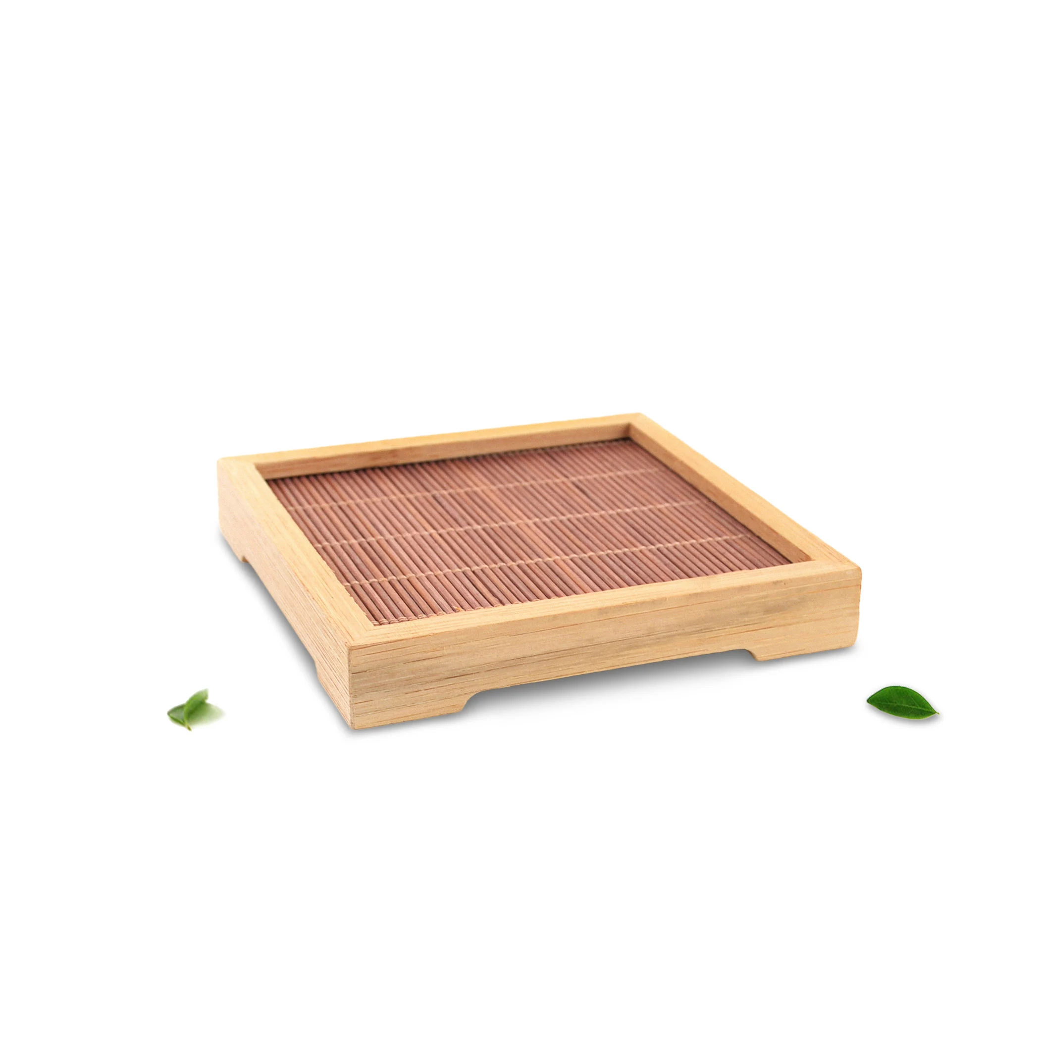 Коврик из натурального бамбука для чашек квадратный поднос чашки гунфу кунг фу