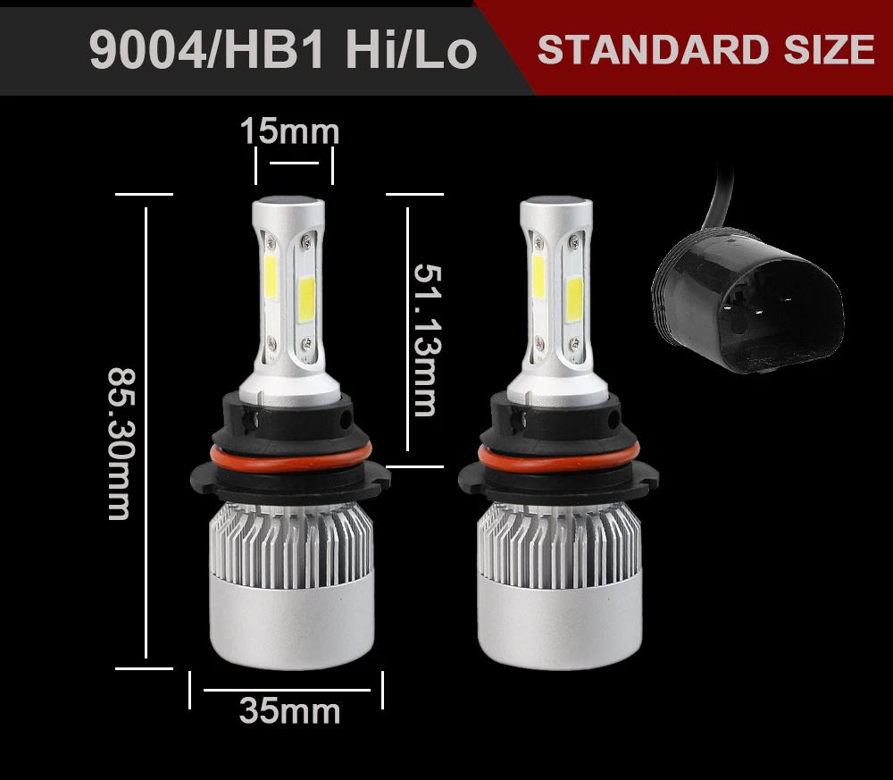 GEETANS H11 фар автомобиля H1 светодиодный H4 H7 H3 880 H13 HB1 HB2 HB3 HB4 HB5 9005 9004 9003 9006 9007 72 Вт 8000LM 4300K 6500K 8000K FJ