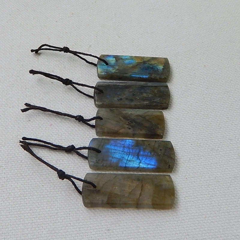 Продажа 5 шт. натуральный камень лабрадоритовое Ожерелье Подвески 34x13x3 мм 28x12x4 18 8