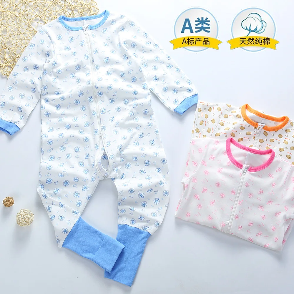 Одежда для малышей из 100% хлопка с длинным рукавом на молнии цельная мальчиков и