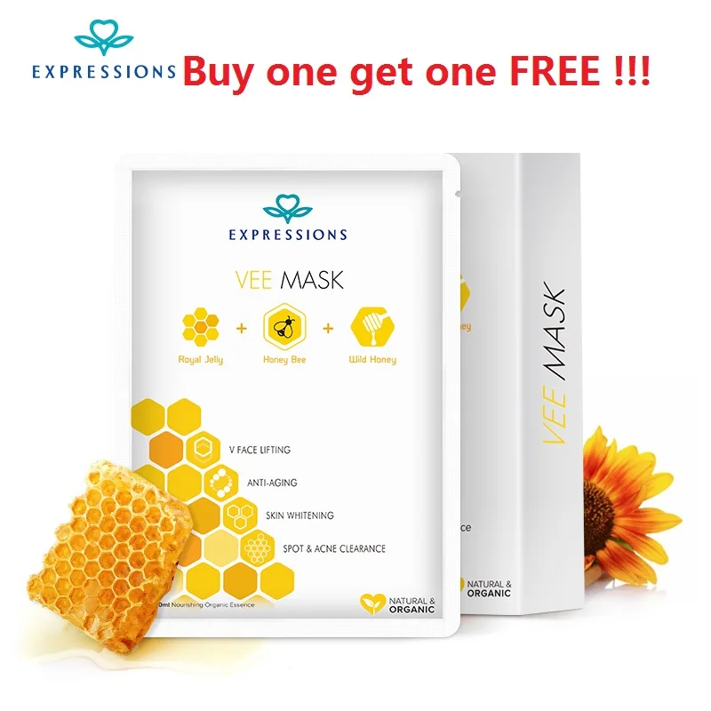 Корейская маска для лица honey Vee маска увлажняющая маска для лица контроль Отбеливание сокращение пор уход за кожей косметика-купить 1 получить 1 бесплатно