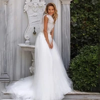 eightree white wedding dresses beach boho appliques princess bridal dress 2022 sleeveless a line elegant plus size wedding gowns