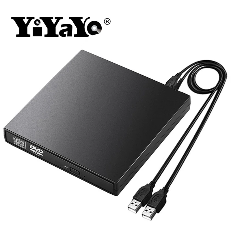 YiYaYo Внешний DVD rom Оптический привод USB 2,0 CD/dvd-rom CD-RW плеер горелка тонкий портативный ридер рекордер portátil для ноутбука