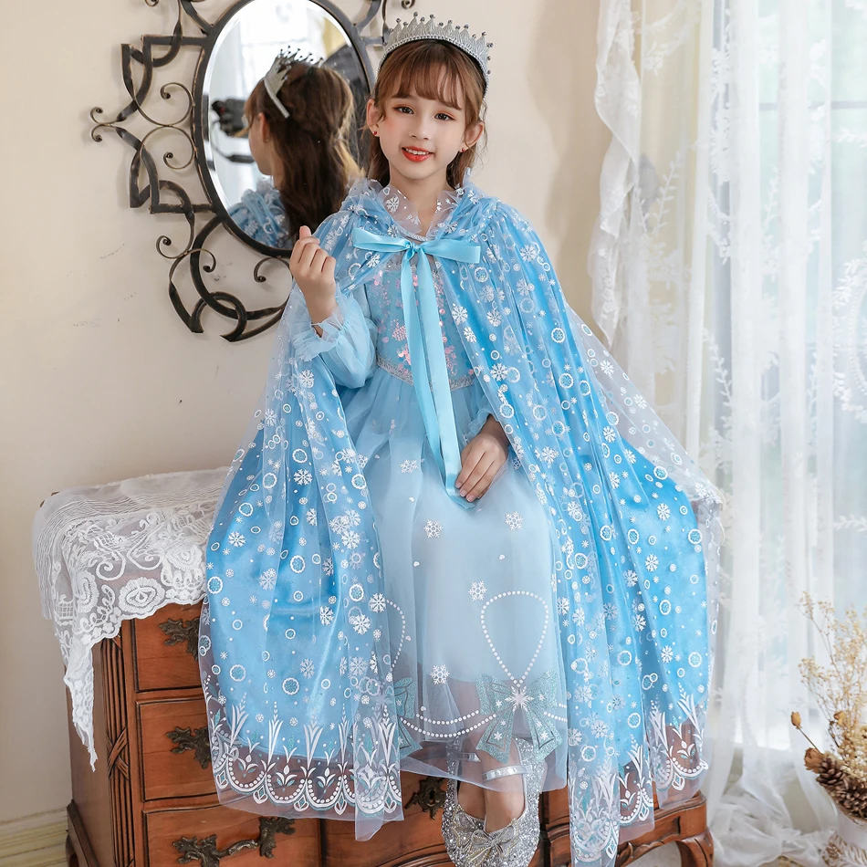 Накидка принцессы Холодное сердце для девочек бархатная накидка косплея