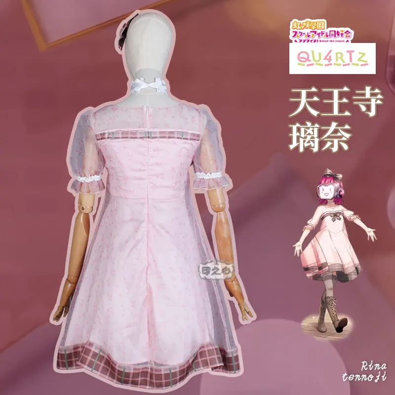 Женский костюм для косплея розовое платье с рисунком из аниме Lovelive School Idol Project Sing