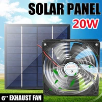 20w solar panel powered fan 12v 6 inch mini ventilator solar exhaust fan fan charger for dog chicken house greenhouse rv car