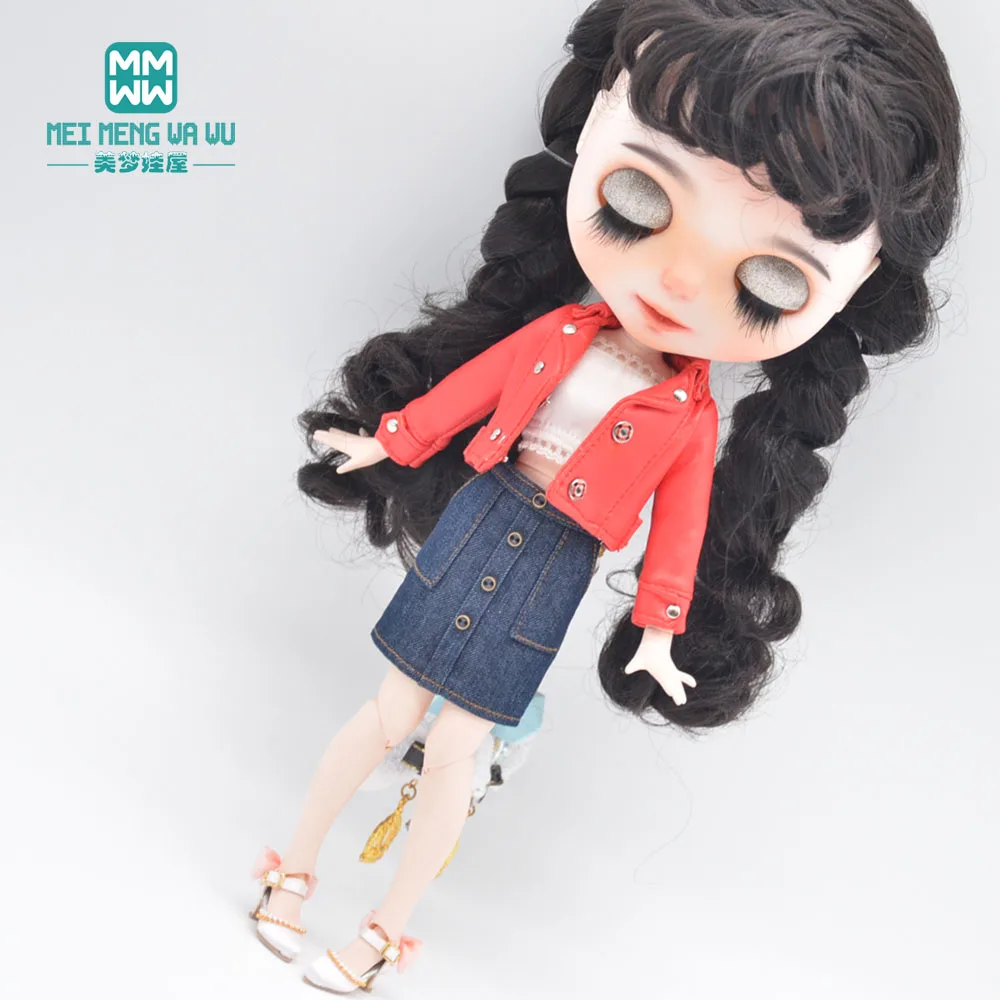 Одежда для кукол Blyth модная кожаная куртка азон 28-30 см игрушка в подарок девочек |