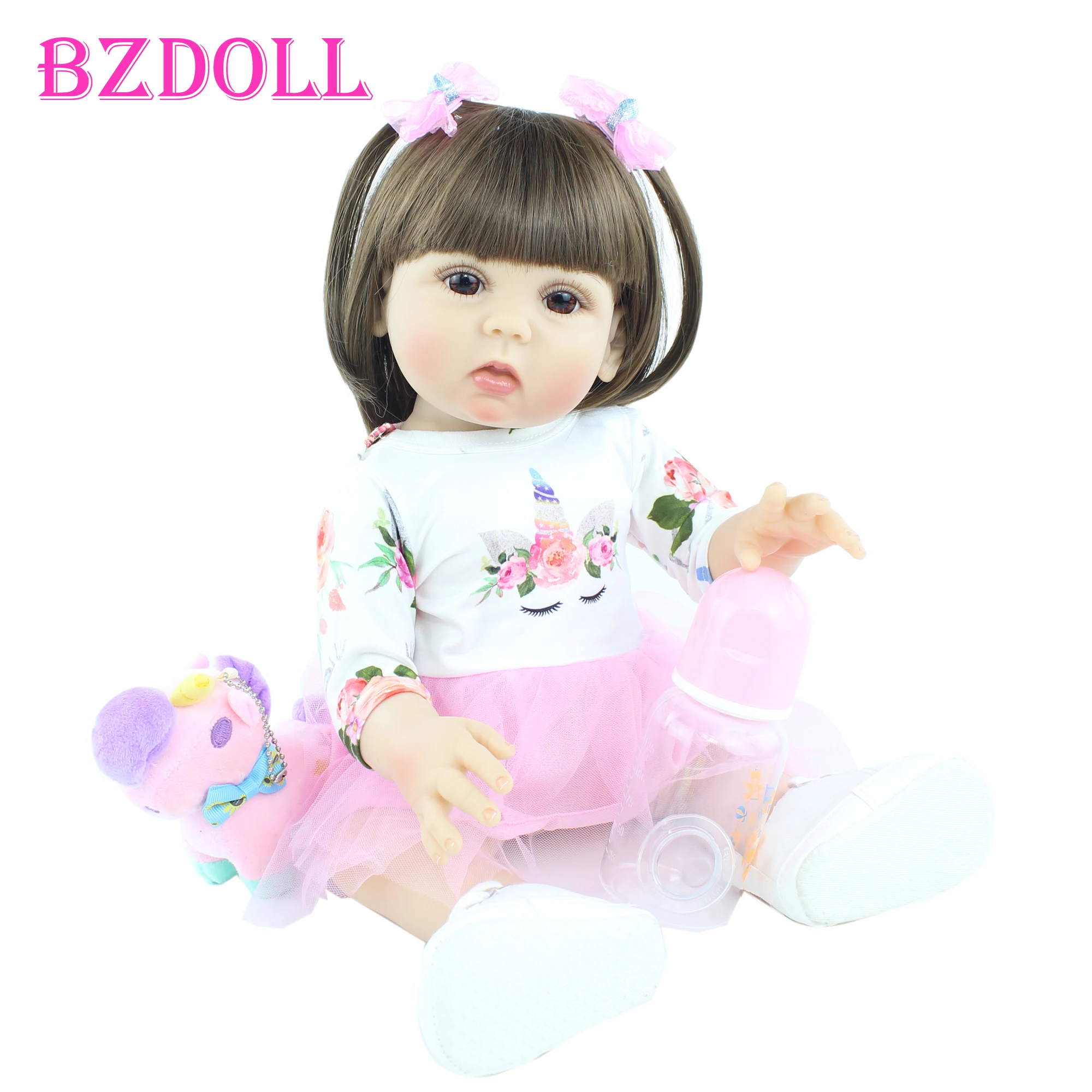 

48 CM Full Silicone Body Reborn Baby Doll Toys Like Real 19 Inch Soft Vinyl Princess Toddler For Girls Birthday Gift Bonecas