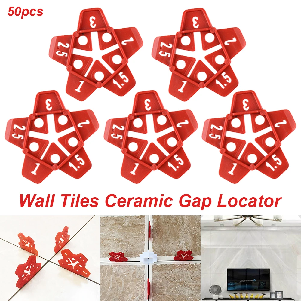 

50pcs 1/1.5/2/2.5/3mm Wall Tiles Ceramic Gap Locator Artifact Cross Tile Leveling System Gap Floor Construction Tools